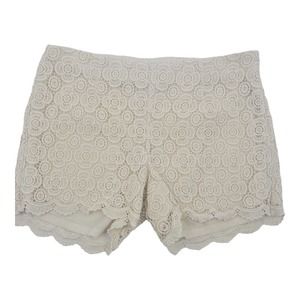 Banana Republic Ivory Eyelet Lace Lined Cotton Shorts Women's Size 6